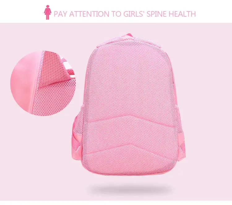 3 Pieces Pink Cat Children Backpack School Bags for girls 4136-1