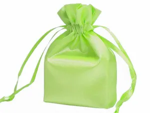 5x7 Apple Green Elegant Satin Bags - 12 pcs