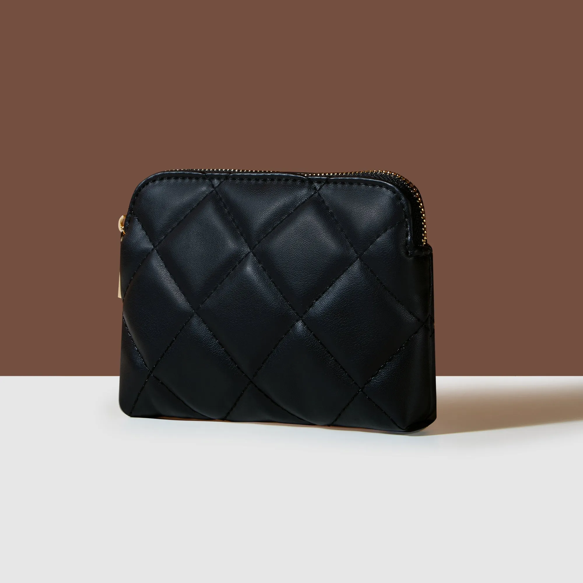 Accessorize London Women's Black Quilted Coin Purse