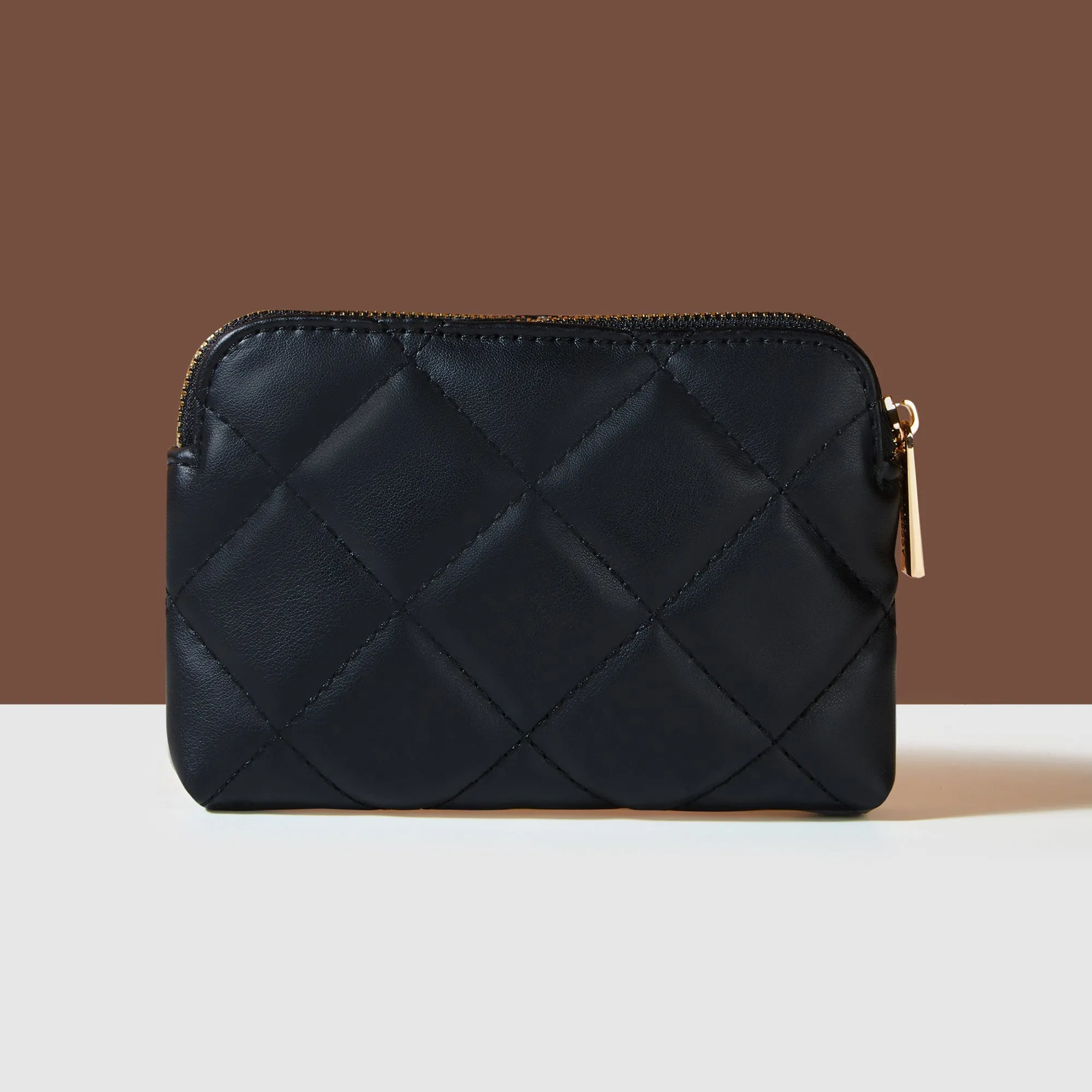 Accessorize London Women's Black Quilted Coin Purse