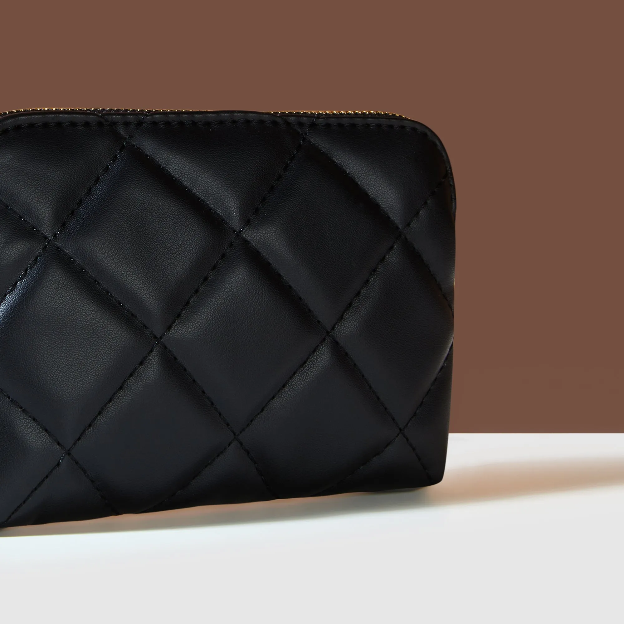 Accessorize London Women's Black Quilted Coin Purse