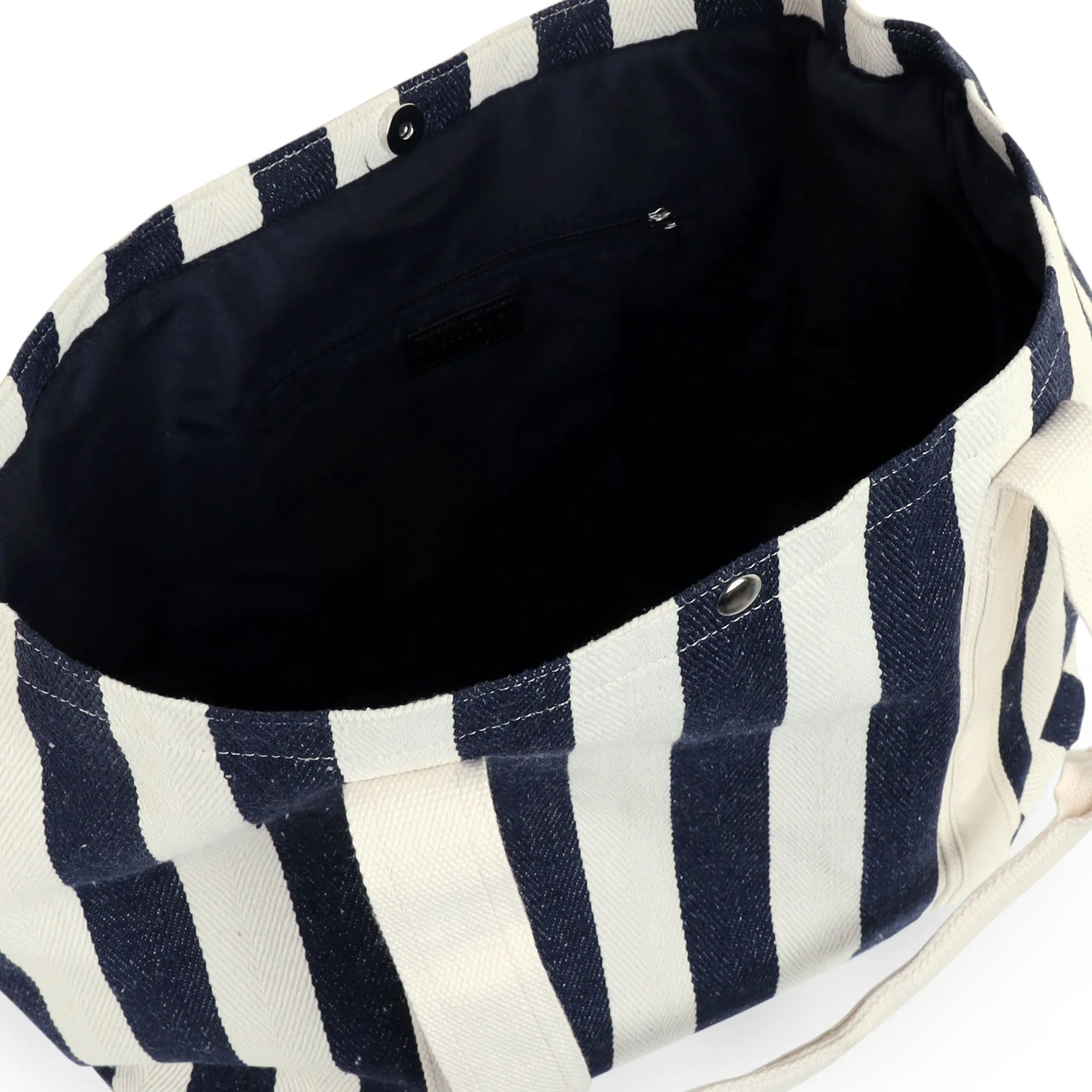 Accessorize London Women's Faux Leather Blue Stripe shopper Bag