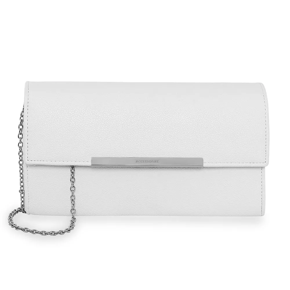 Accessorize London Women's Faux Leather Clean Bar Clutch