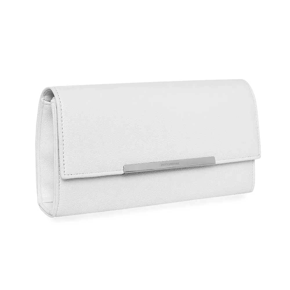 Accessorize London Women's Faux Leather Clean Bar Clutch