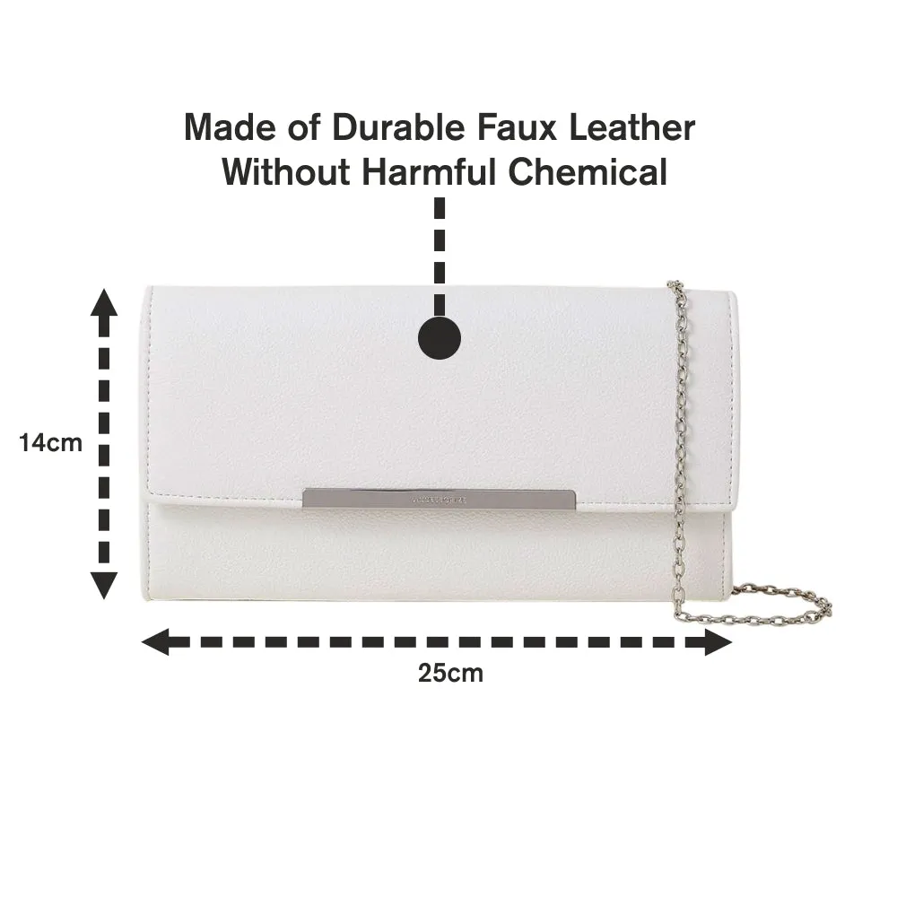 Accessorize London Women's Faux Leather Clean Bar Clutch