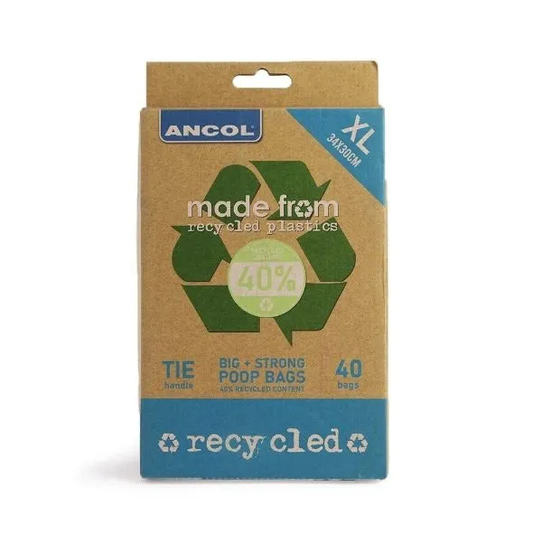 Ancol Made From Flat Pack Poop Bags 40 Bags - Pack of 12