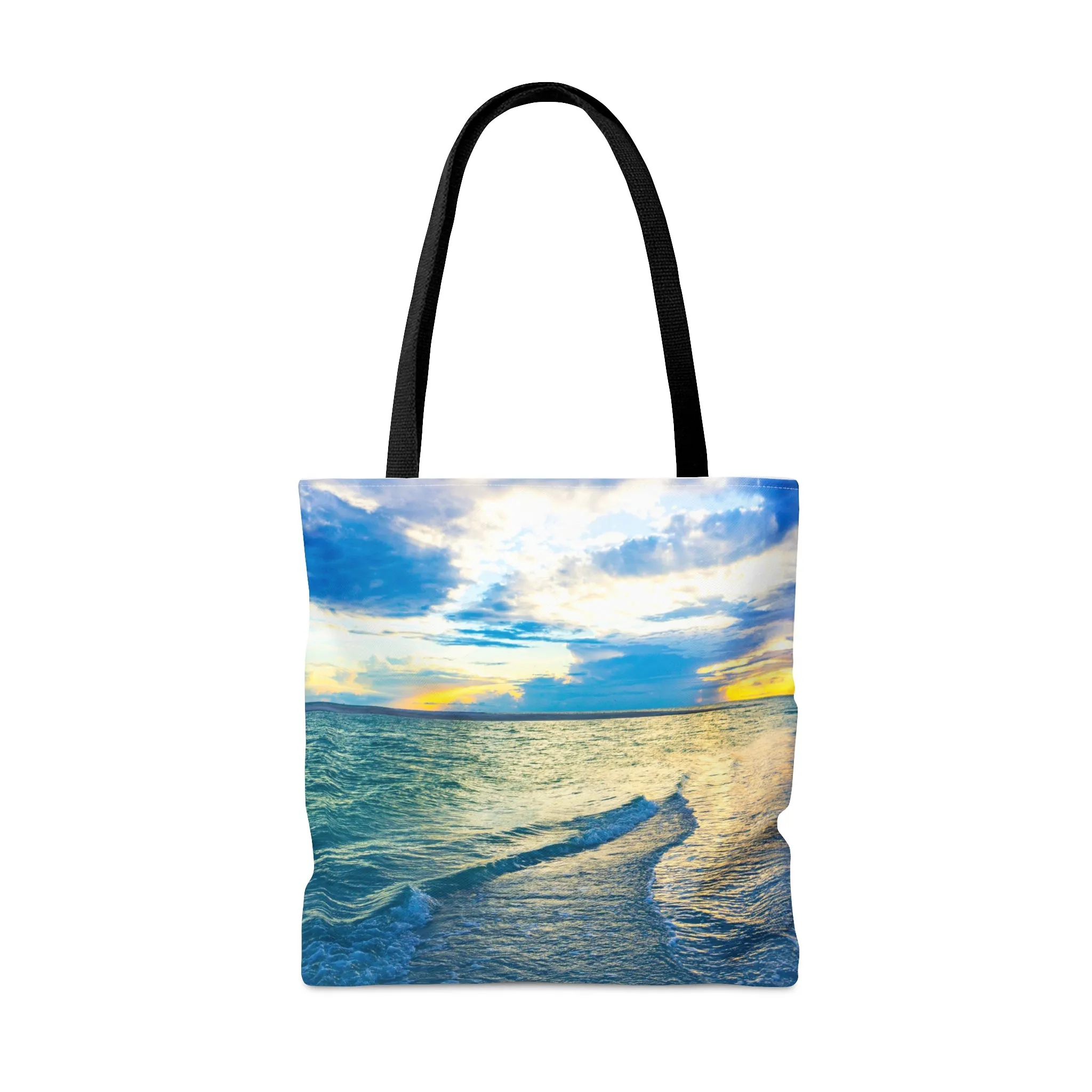 AOP Tote Bag Blue Sea Glass  High-Quality Tote Bag Shopping Tote Bag Travel Tote  Beach Tote