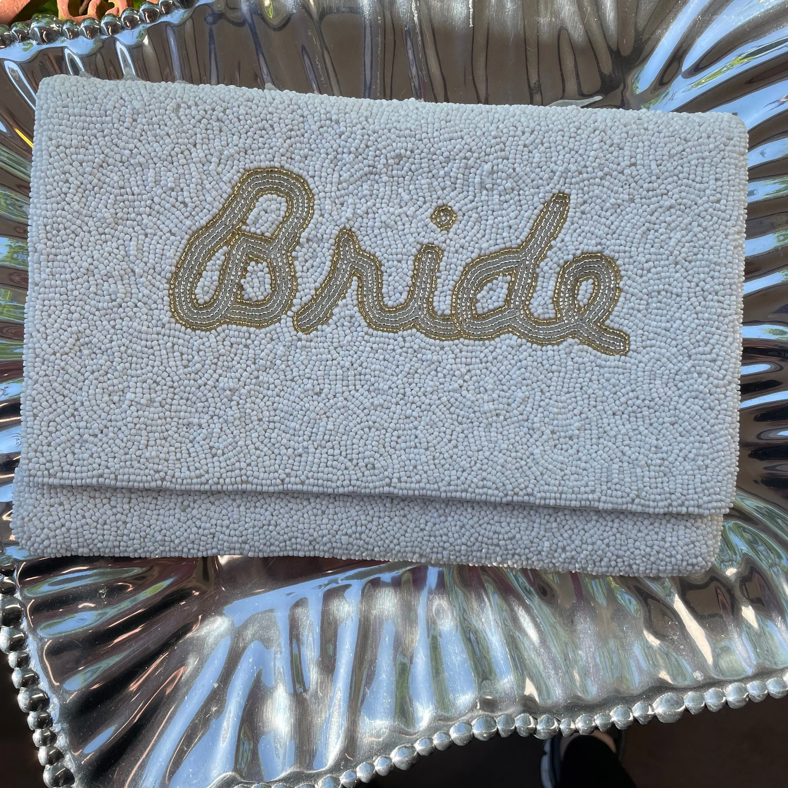 BEADED BRIDE CLUTCH