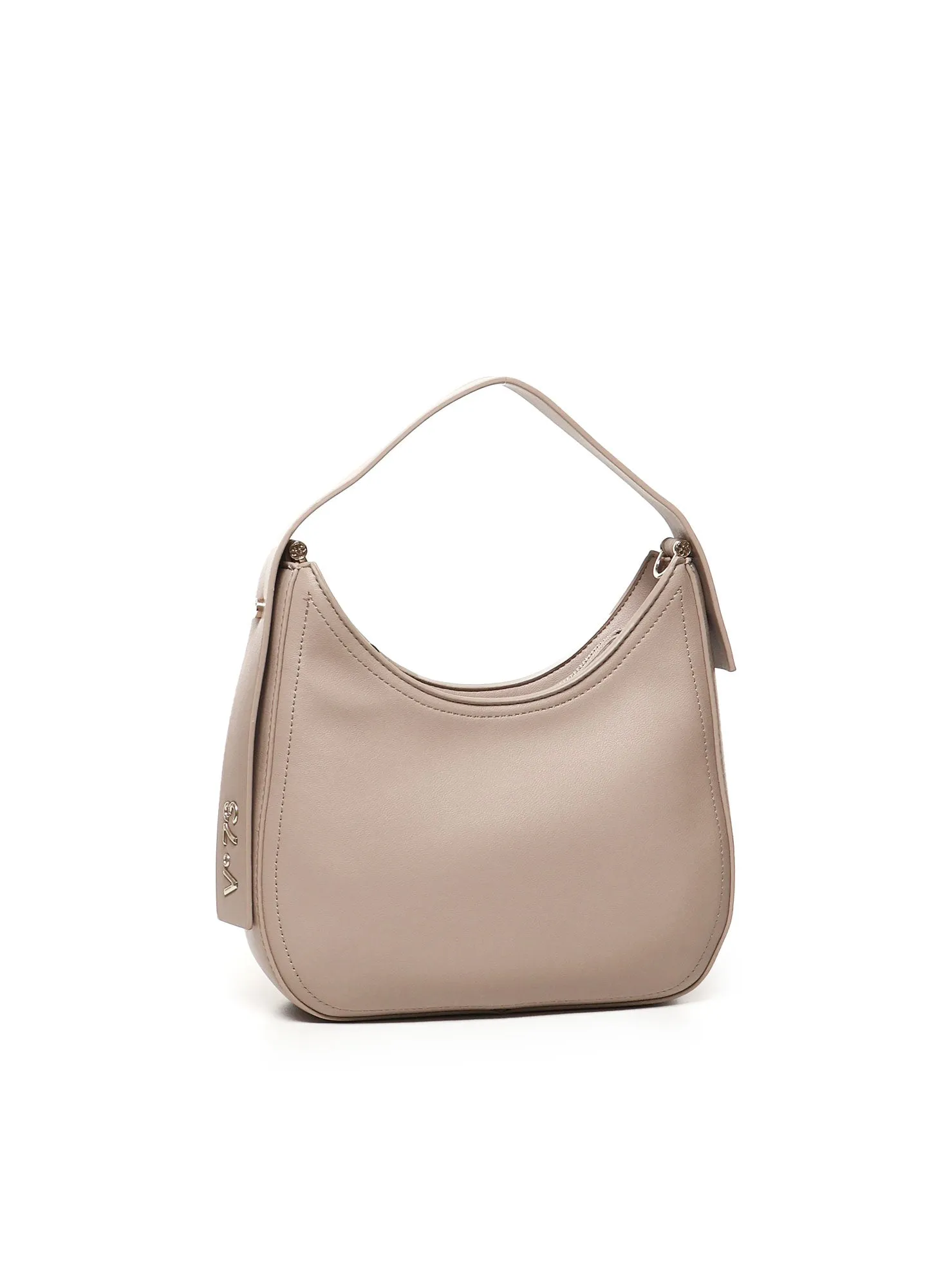 Beige Micrograin Hobo Bag