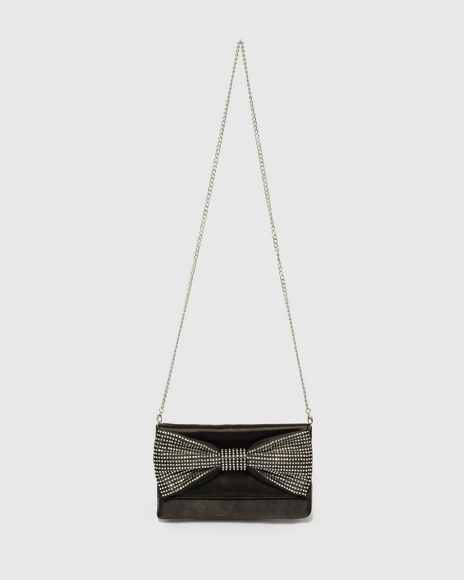 Black Nola Bow Clutch Bag