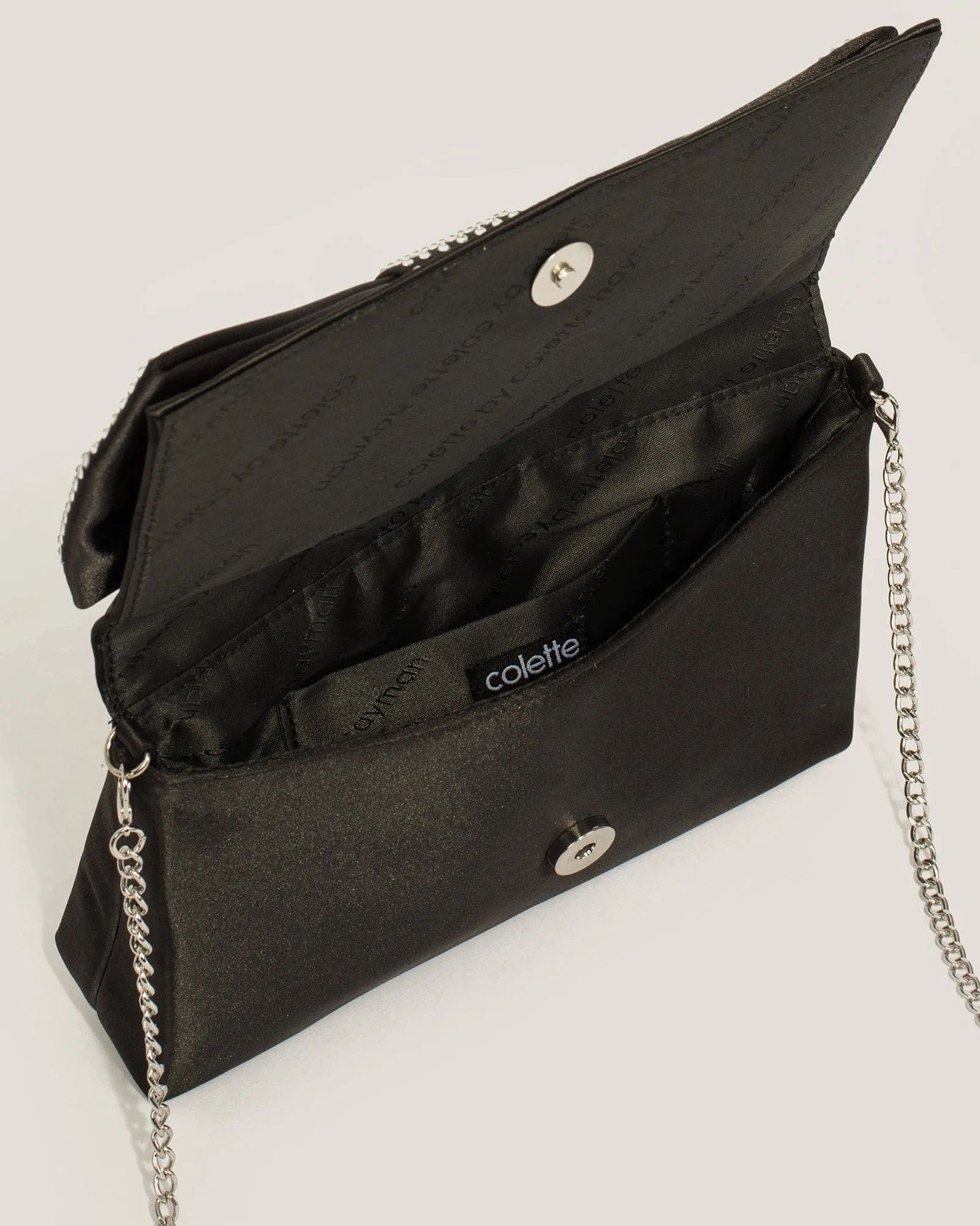 Black Nola Bow Clutch Bag