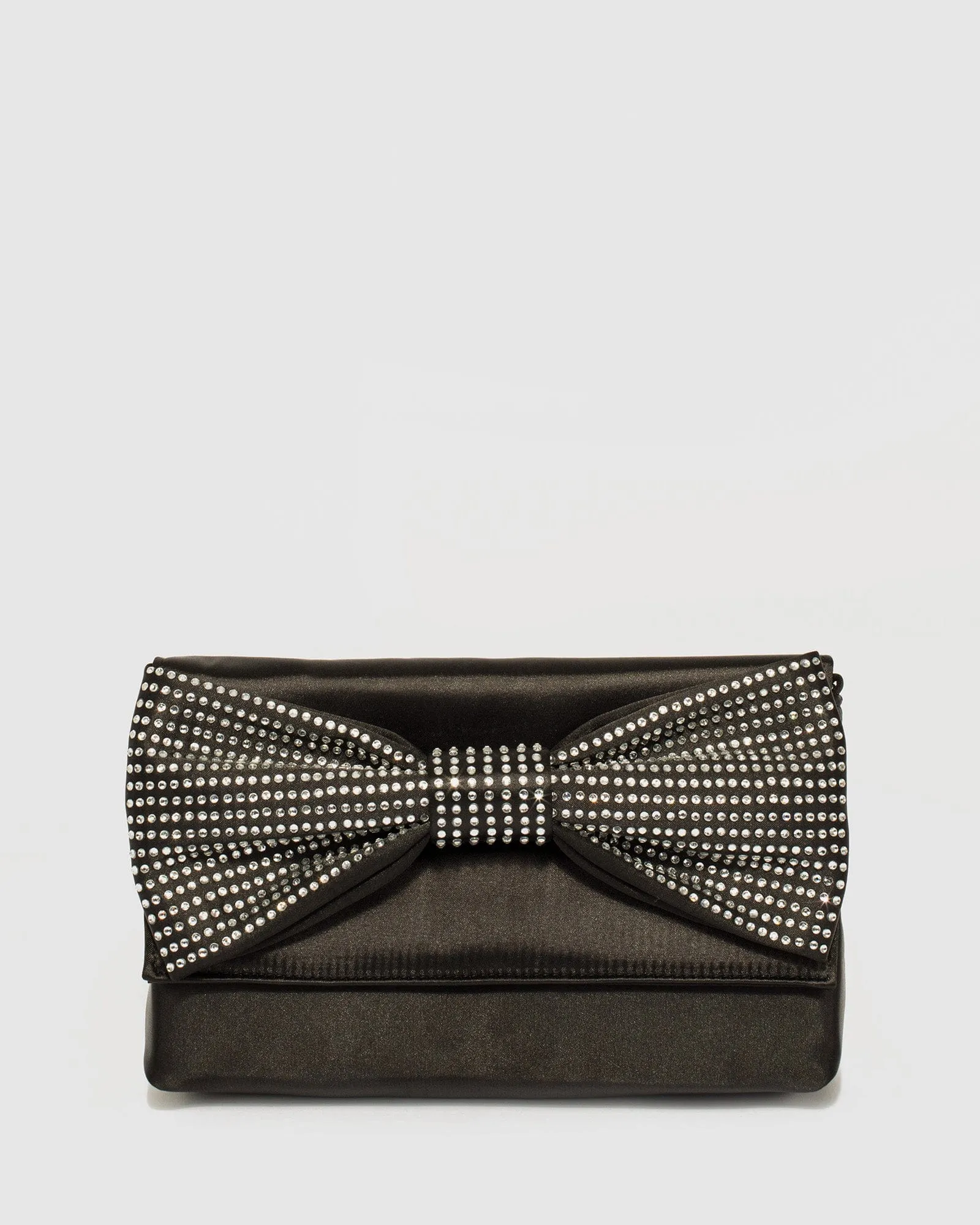 Black Nola Bow Clutch Bag