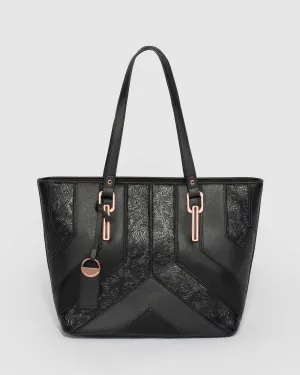 Black Tegan Tag Tote Bag