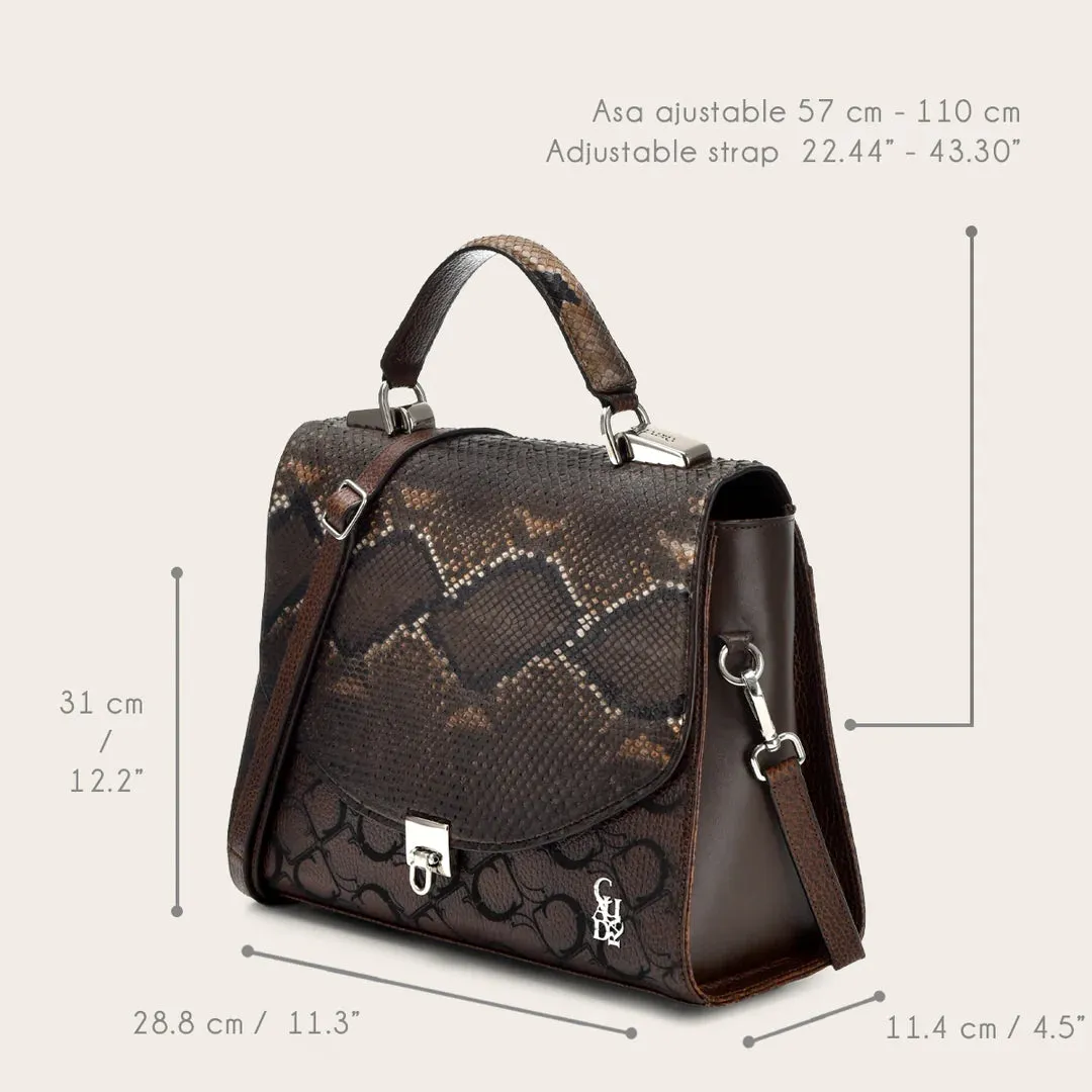 BOD95PH - Cuadra chocolate dress fashion python totebag for women