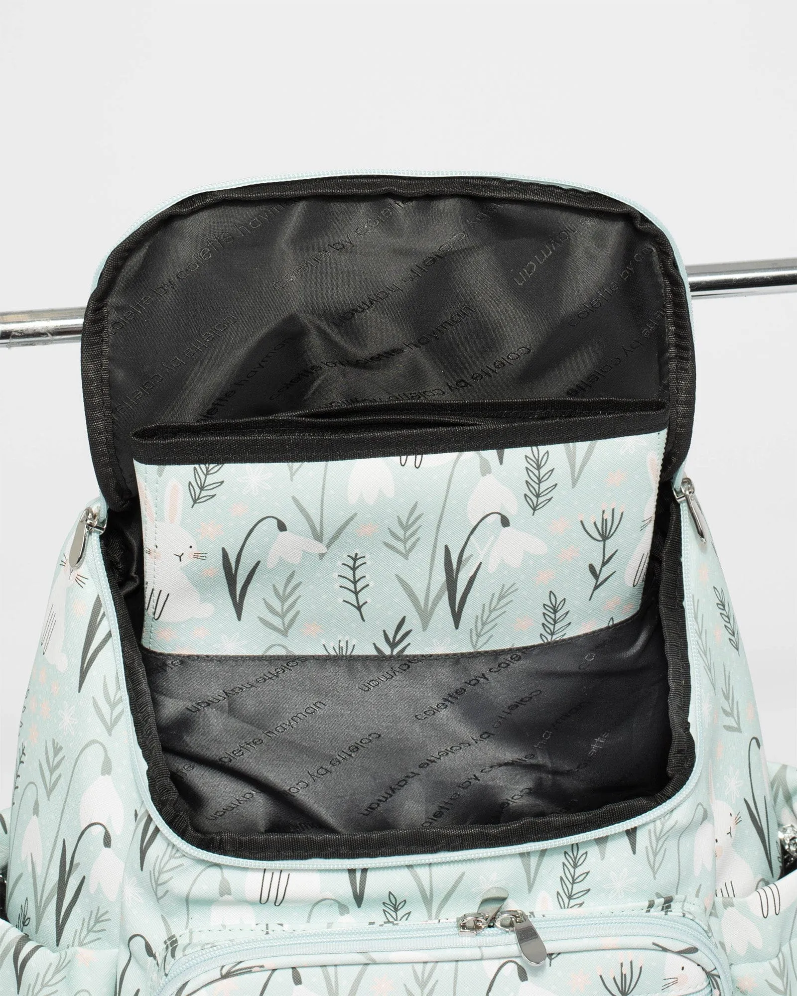 Bunny Print Blue Baby Bag Backpack