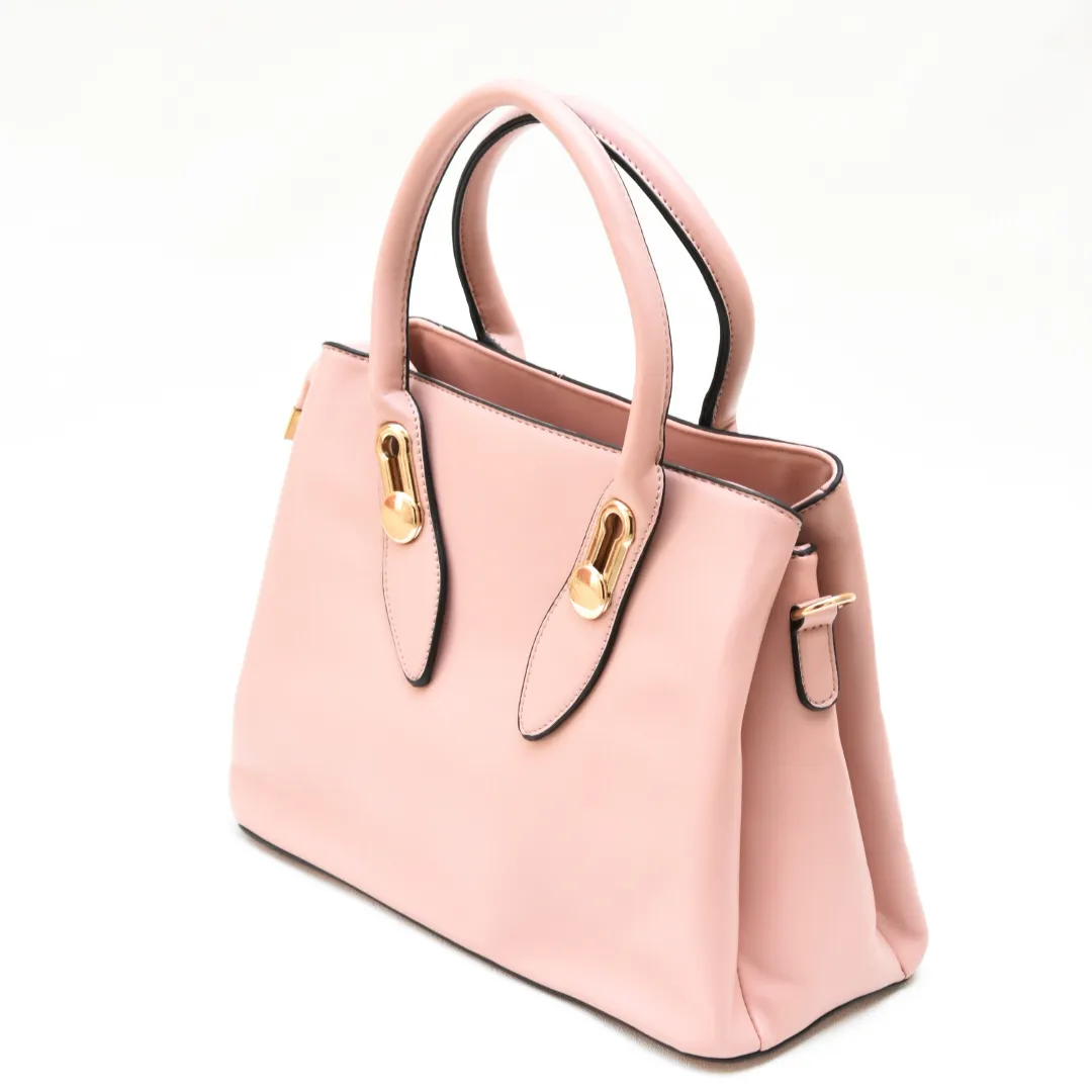 Chic Tricolor Tote Pink