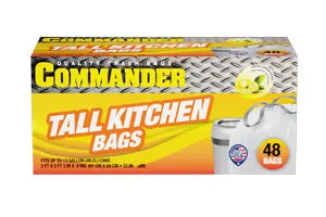 Commander 39 Gallon 1.2 MIL Extra Thick Drawstring Heavy Duty Black Trash Bags (39 Gallon)