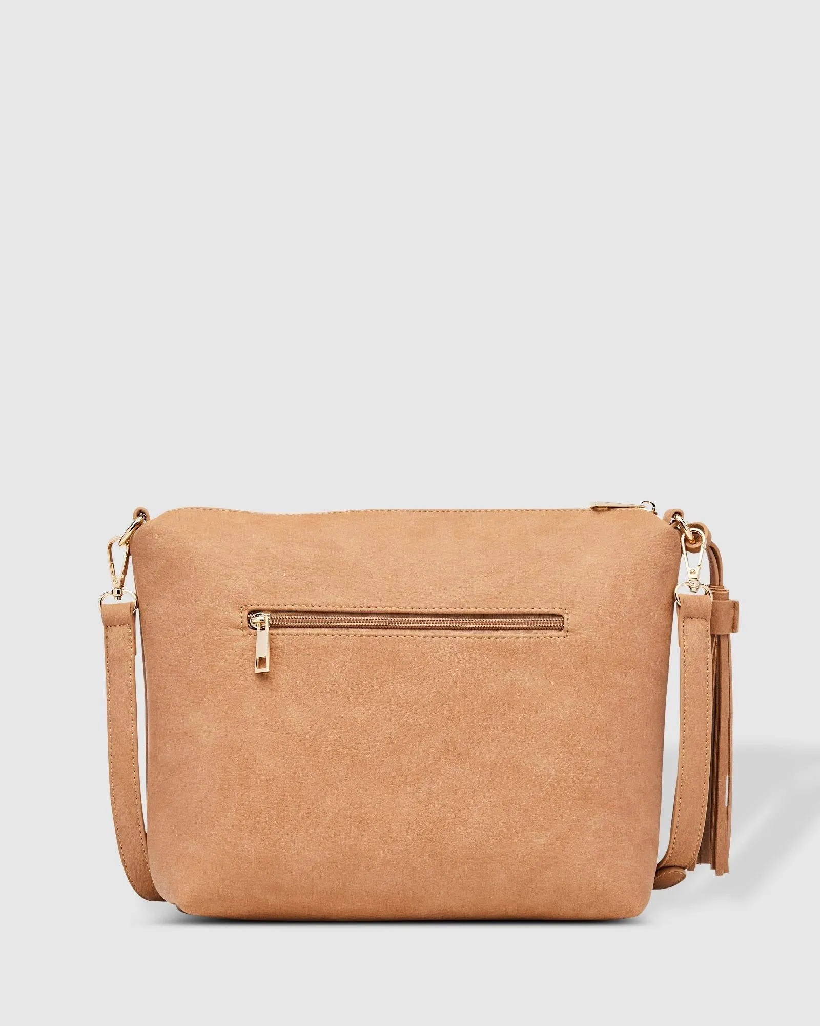 Daisy Crossbody Bag With Stripe Strap Camel