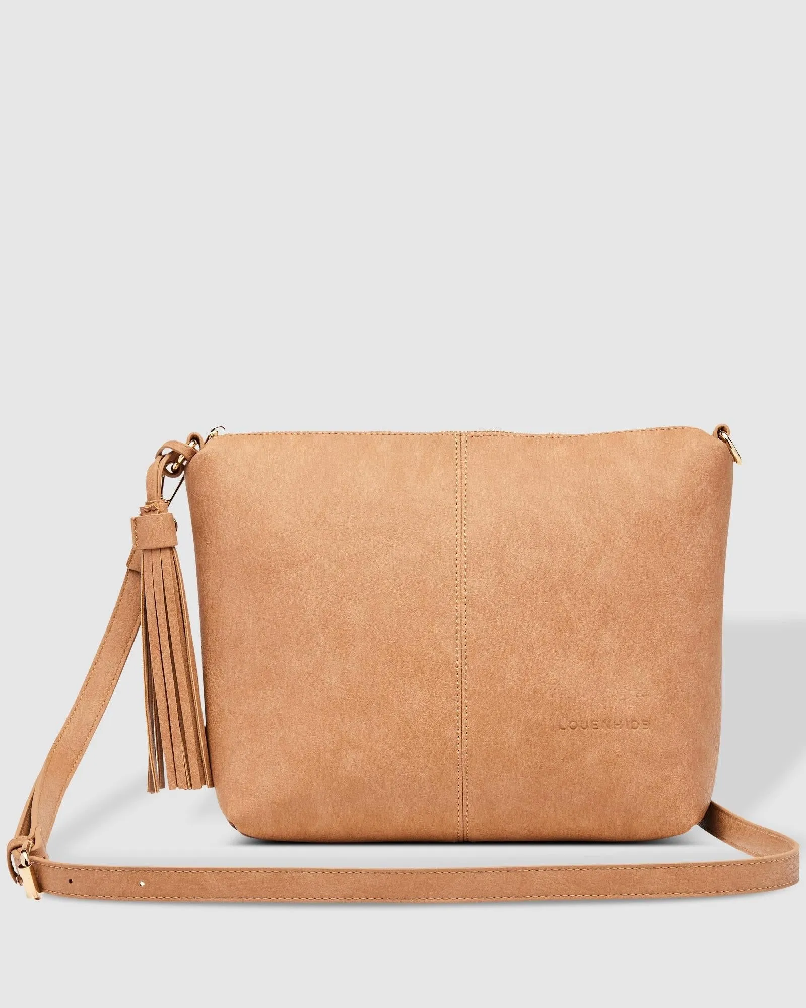 Daisy Crossbody Bag With Stripe Strap Camel