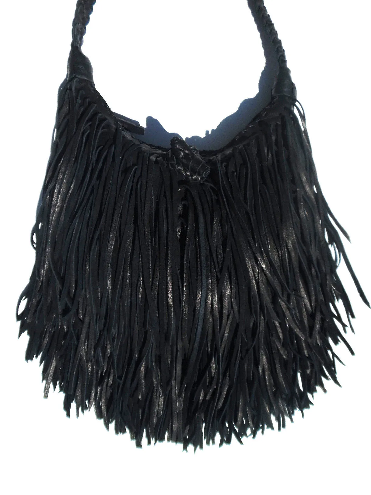 El Fleco Crossbody Fringe Bag Vanilla