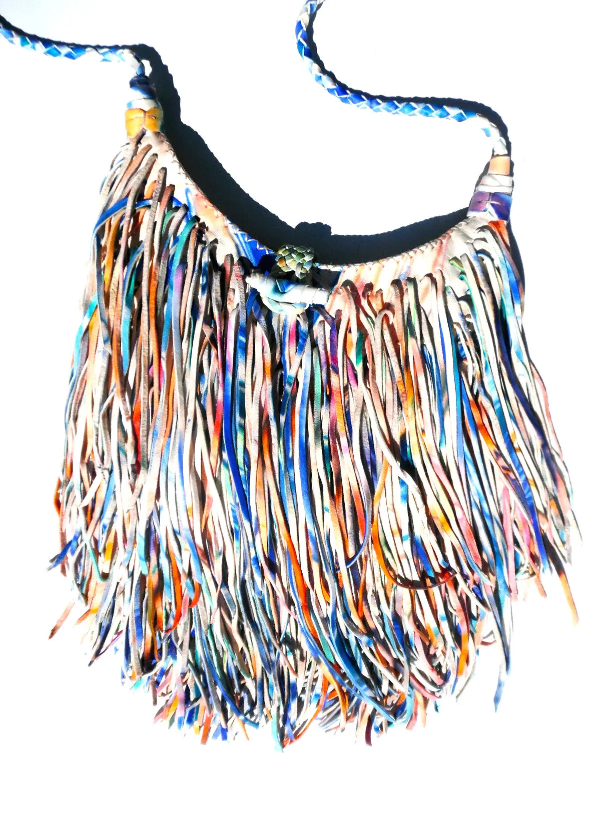 El Fleco Crossbody Fringe Bag Vanilla