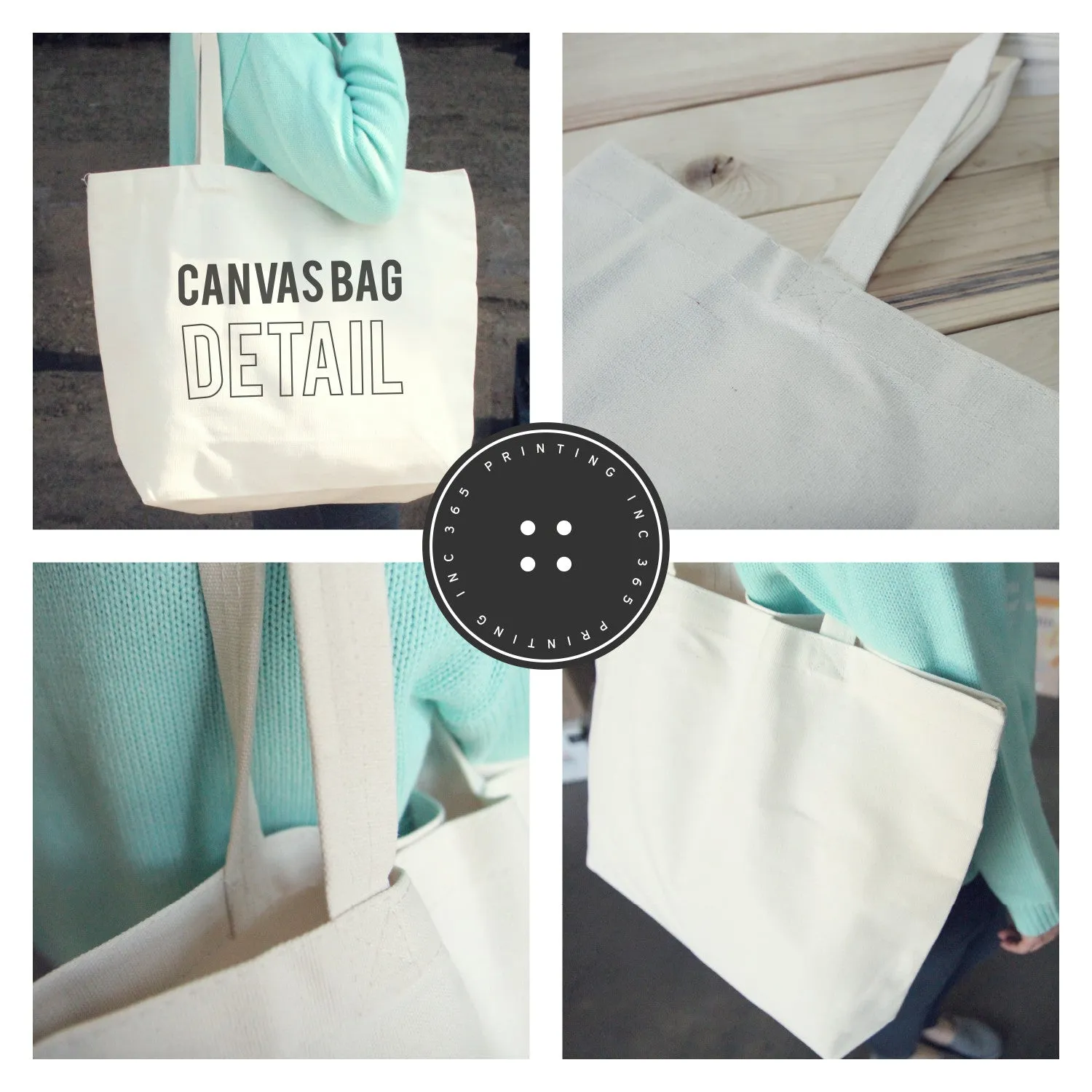 Etc. Graphic Printed Canvas Natural Bag Trendy Canvas Tote Book Bag