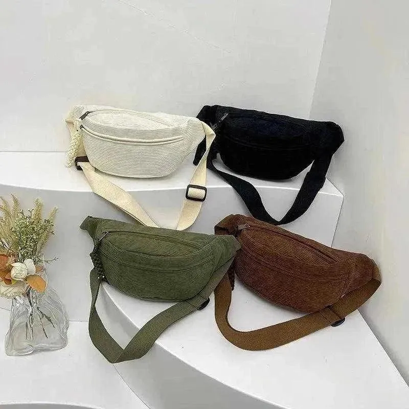 Fashion Corduroy Belt Bags | Women's Belt & Crossbody Bag - WCB001