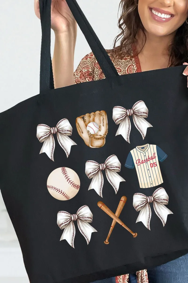 Game Day Bows Canvas Jumbo Tote