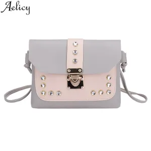 Hit Color Rhinestone Crossbody Bag Ladies