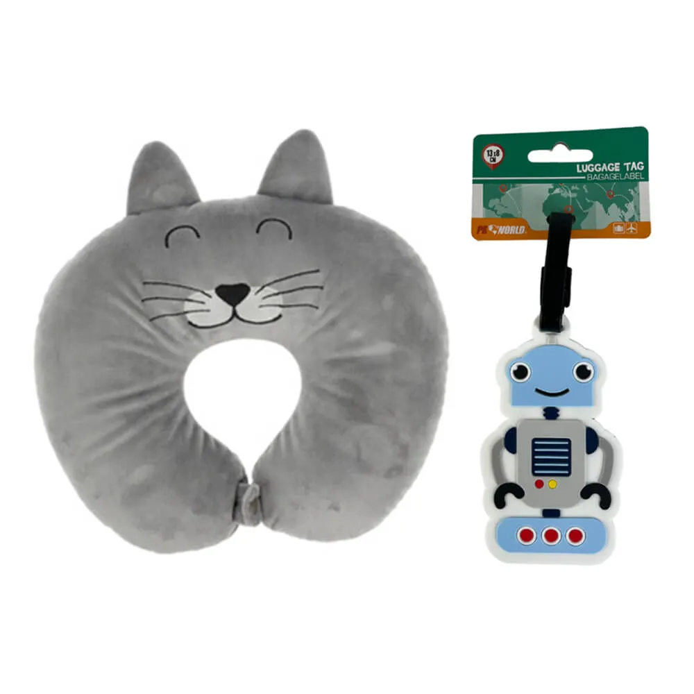 Kids Travel Neck Pillow and Luggage Tag