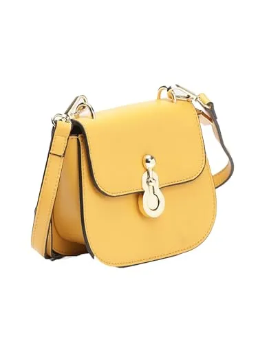 Label RITU KUMAR Mustard Structured Sling Bag