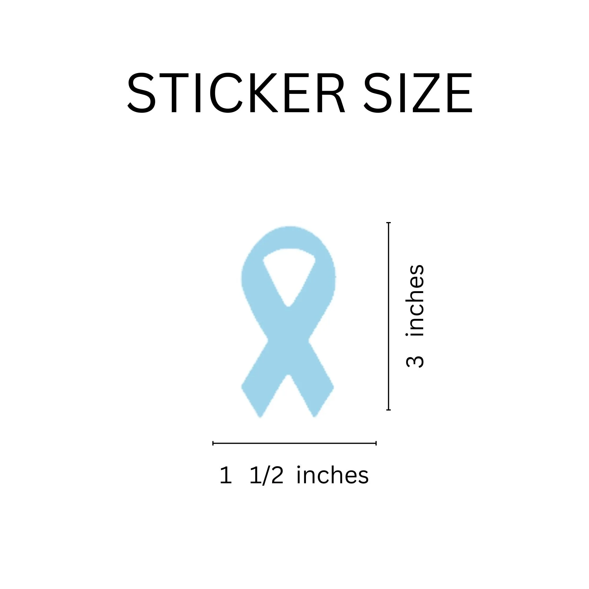 Large Light Blue Ribbon Stickers (250 per Roll)