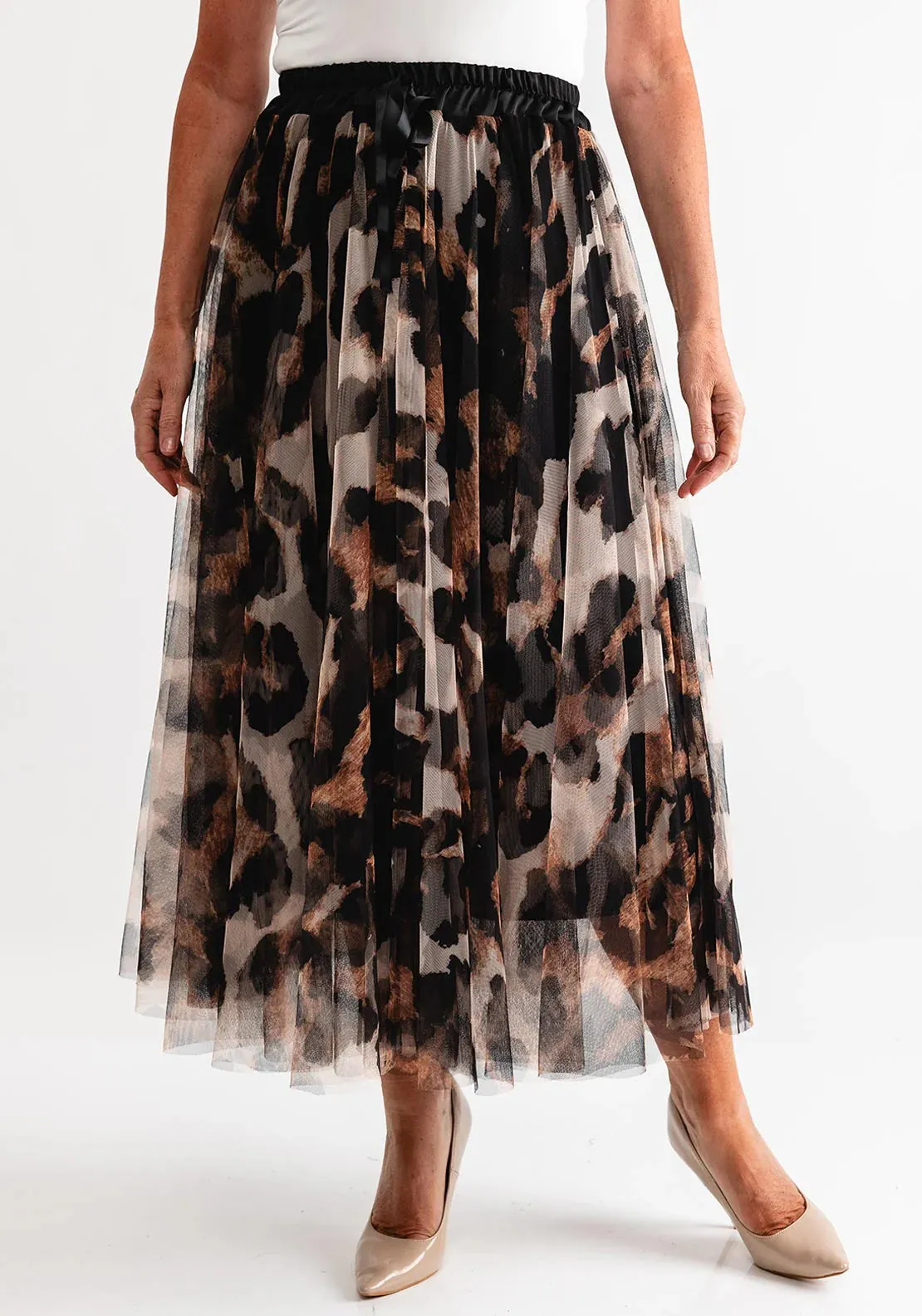 Long Leopard Print Skirt