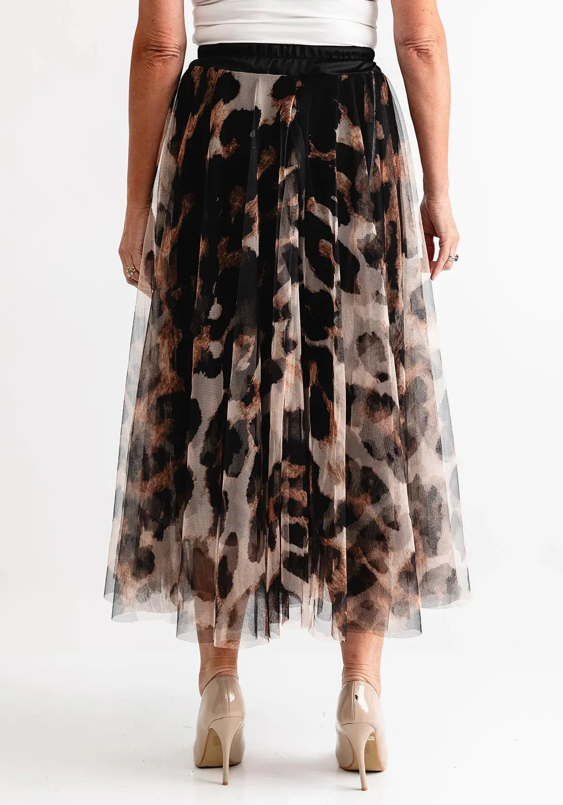 Long Leopard Print Skirt