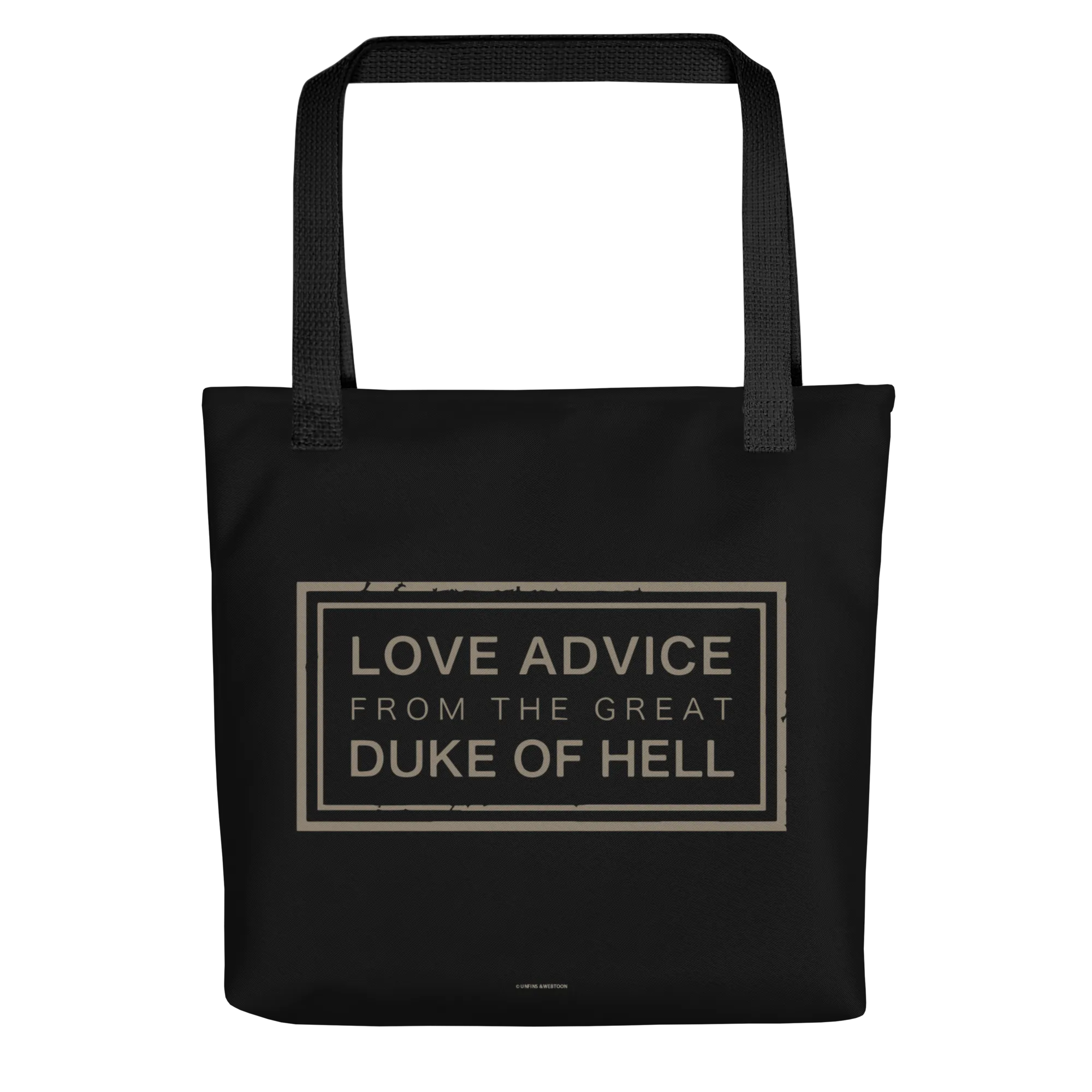 LOVE ADVICE FROM THE GREAT DUKE OF HELL - MUHAHA TOTE BAG