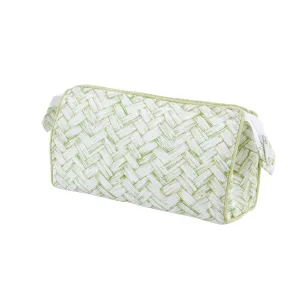 Make-up Bag Basketweave Green