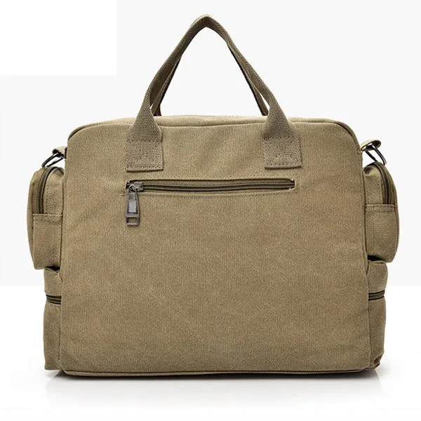 Men Quality Canvas Casual Business Large Capacity Functional Handbag Crossbody Bag