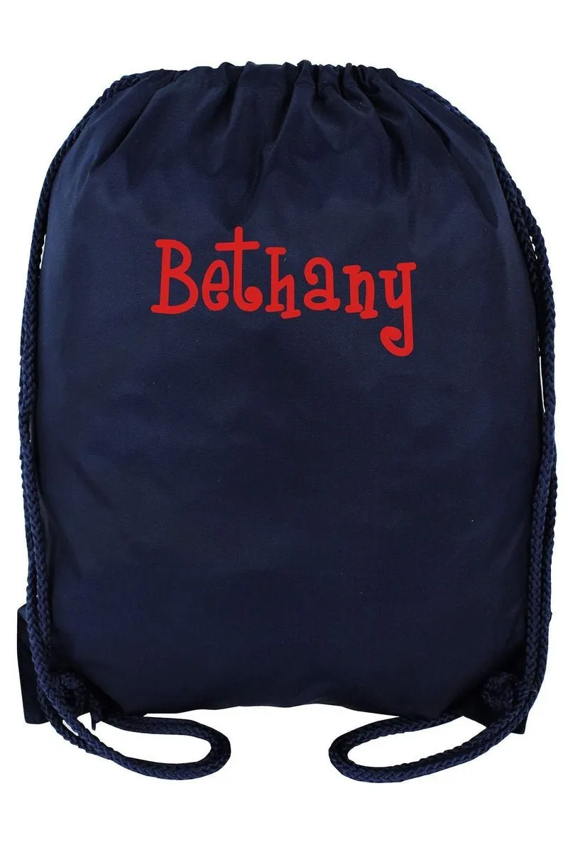 Navy Blue Drawstring Backpack