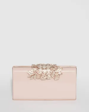 Pink Floral Clip Clutch Bag