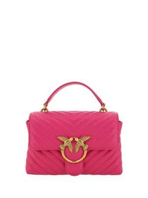 PINKO Chic Pink Quilted Leather Mini Handbag