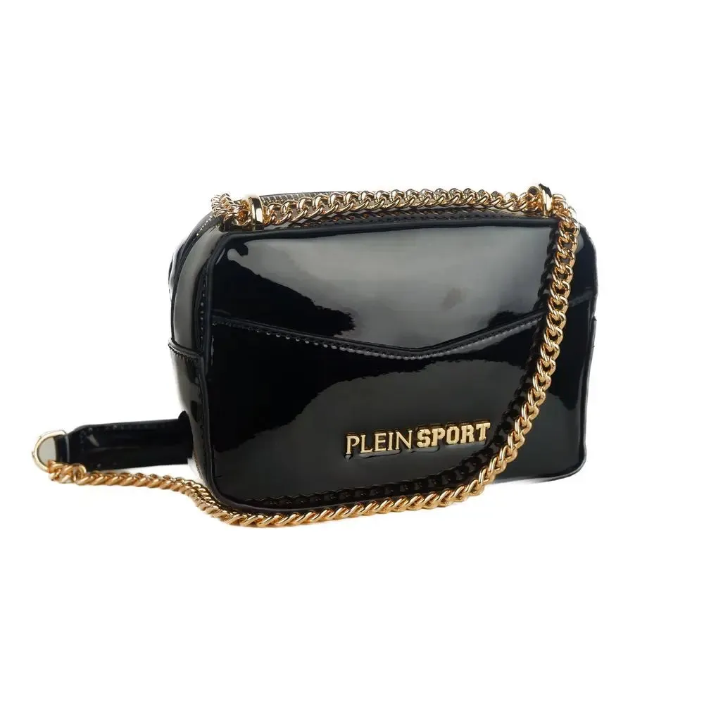 Plein Sport Elegant Black Chain Strap Shoulder Bag