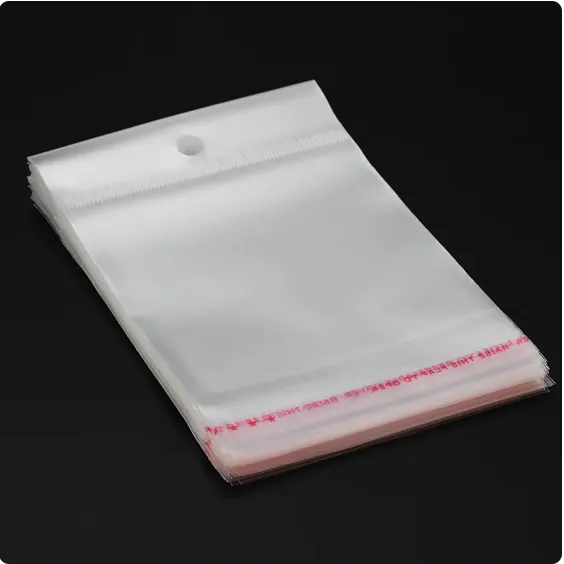 Polyprop Cellophane Selfseal Bags 5x10cm Punch Hanging Hole 100pack