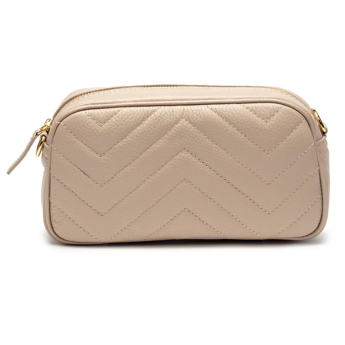 Quilted Tapered Crossbody Bag - Biscuit