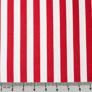 Red Candy Stripe Cotton Canvas Print