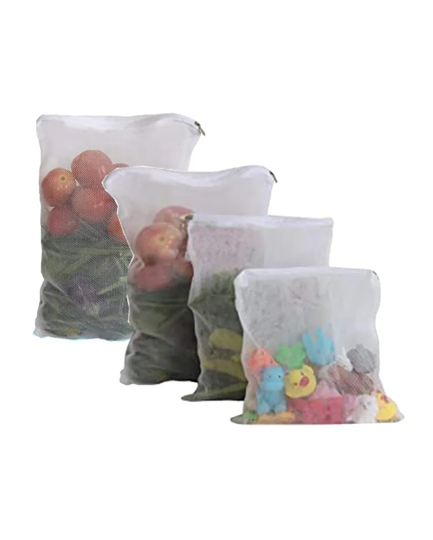 Reusable Mesh Fridge Organiser Vegetable Bags | Pack of 8