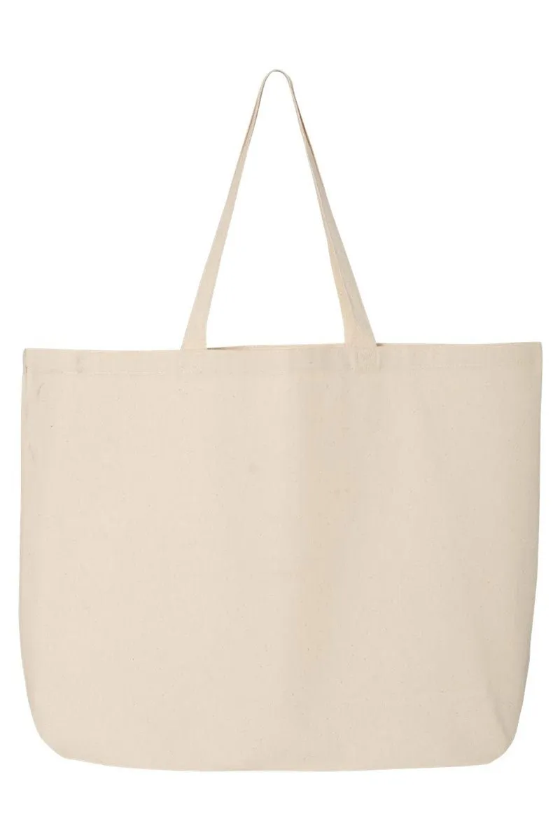 Satin Black Bow Canvas Jumbo Tote