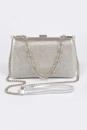 Silver Rhinestone Party Clutch