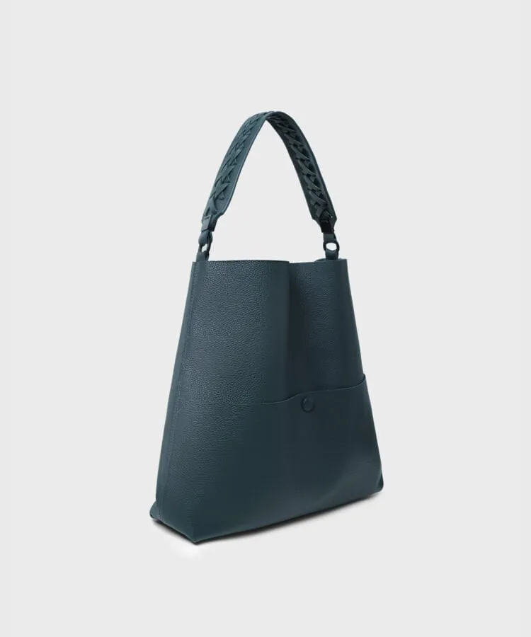 Slim M Stitch Tote Grained Leather Pine