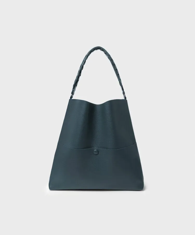 Slim M Stitch Tote Grained Leather Pine