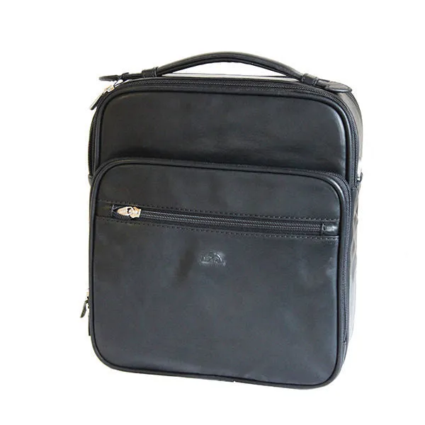 Tony Perotti Black Leather Classic Flight Bag